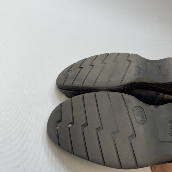 Clarks Black Leather Oxford Formal Dress Shoes Men Sz 8 US Dark Academia Preppy - Picture 5 of 14